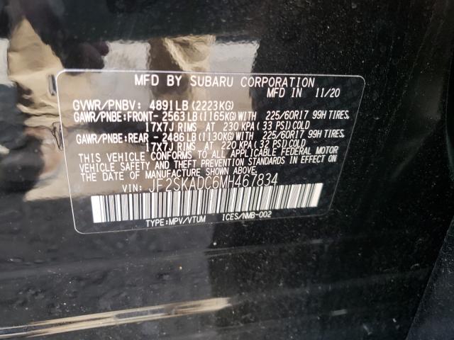 2021 SUBARU FORESTER JF2SKADC6MH467834