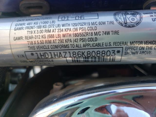 2006 HARLEY-DAVIDSON VRSCA 1HD1HAZ186K808803