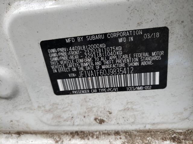 2018 SUBARU WRX LIMITE JF1VA1F60J9835412