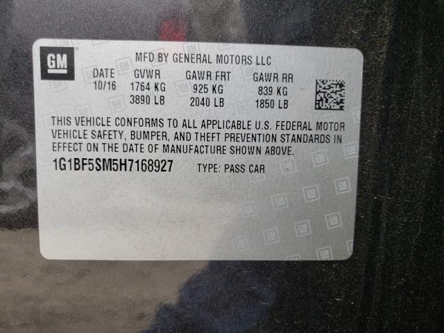 2017 CHEVROLET CRUZE PREM 1G1BF5SM5H7168927