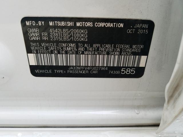 2015 MITSUBISHI LANCER EVO JA32W7FV4FU027964