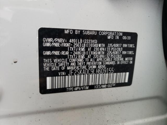 2020 SUBARU FORESTER JF2SKADC9LH609155