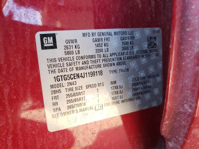2018 GMC CANYON SLE 1GTG5CEN4J1199118