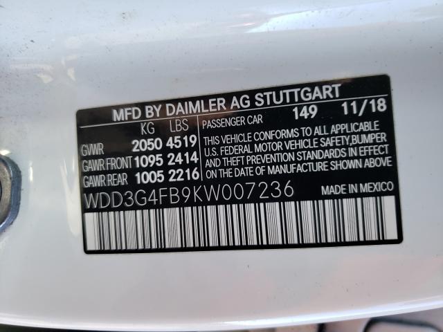 2019 MERCEDES-BENZ A 220 4MAT WDD3G4FB9KW007236