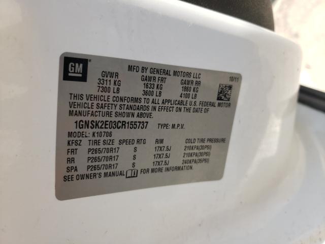 2012 CHEVROLET TAHOE SPEC 1GNSK2E03CR155737