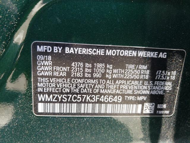 2019 MINI COOPER COU WMZYS7C57K3F46649