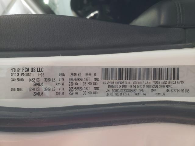 2016 DODGE DURANGO LI 1C4RDJDG3GC485087