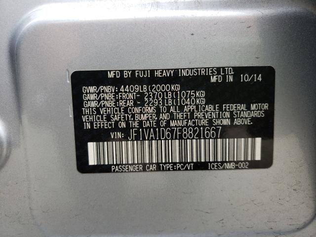 2015 SUBARU WRX PREMIU JF1VA1D67F8821667
