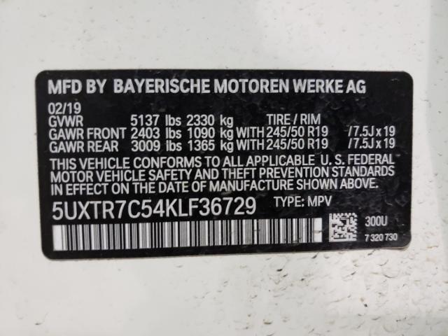 5UXTR7C54KLF36729 | 2019 BMW X3 SDRIVE3