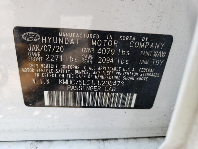 2020 HYUNDAI IONIQ SE KMHC75LC1LU208473