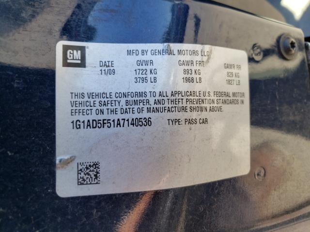 2010 CHEVROLET COBALT 1LT 1G1AD5F51A7140536