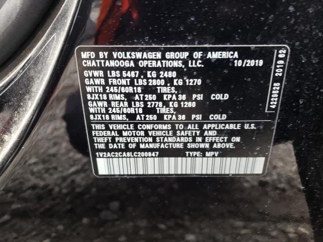 2020 VOLKSWAGEN ATLAS CROS 1V2AC2CA8LC200847