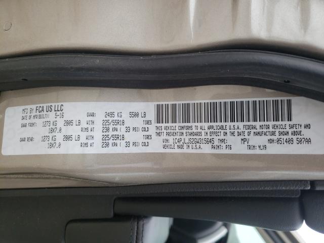 2016 JEEP CHEROKEE O 1C4PJLJS2GW315645
