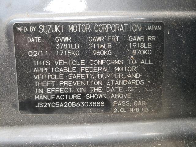 2011 SUZUKI SX4 LE JS2YC5A20B6303888