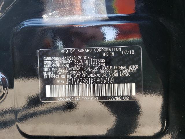 2019 SUBARU WRX STI JF1VA2S61K9805459