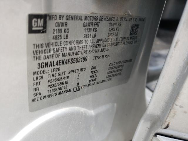 2015 CHEVROLET CAPTIVA 3GNAL4EK4FS502189