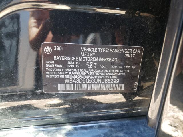 2018 BMW 330 XI WBA8D9G53JNU68299