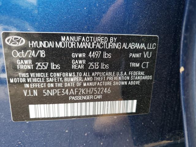 2019 HYUNDAI SONATA LIM 5NPE34AF2KH752246