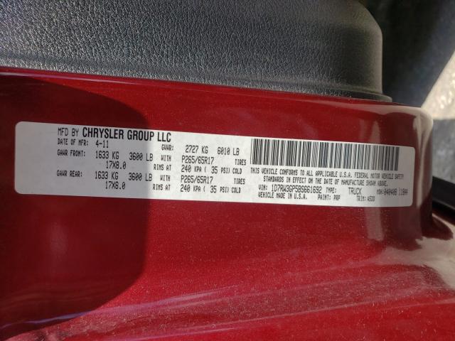 2011 DODGE DAKOTA SLT 1D7RW3GP5BS661692