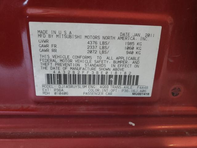 2011 MITSUBISHI GALANT FE 4A32B2FF3BE018182