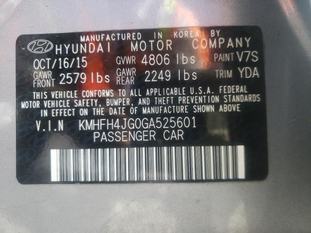 2016 HYUNDAI AZERA LIMI KMHFH4JG0GA525601