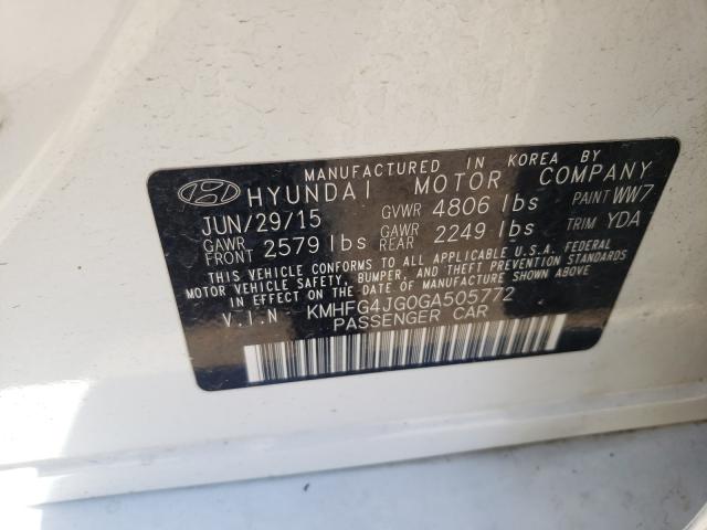 2016 HYUNDAI AZERA KMHFG4JG0GA505772