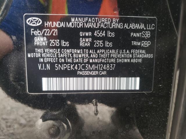 2021 HYUNDAI SONATA N L 5NPEK4JC3MH124837