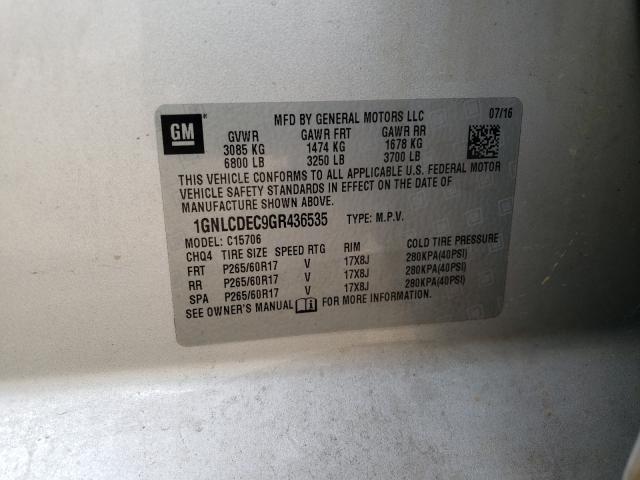 2016 CHEVROLET TAHOE POLI 1GNLCDEC9GR436535