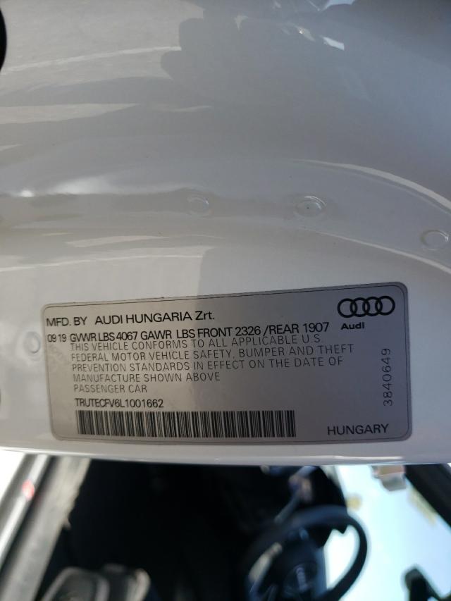 2020 AUDI TT TRUTECFV6L1001662