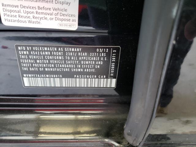 2012 VOLKSWAGEN GOLF R WVWPF7AJ6CW288010