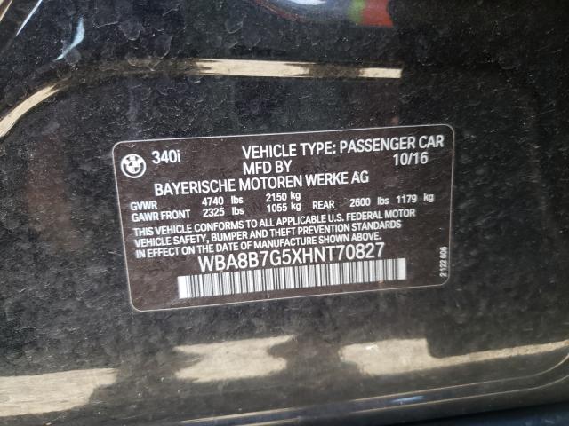 2017 BMW 340 XI WBA8B7G5XHNT70827