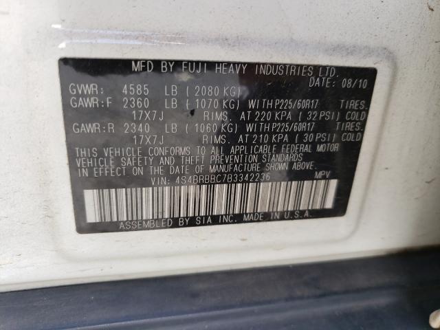 2011 SUBARU OUTBACK 2. 4S4BRBBC7B3342236
