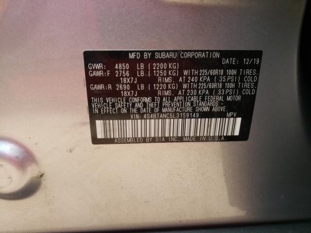 2020 SUBARU OUTBACK LI 4S4BTANC5L3159149