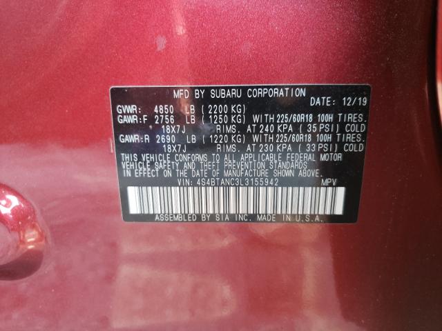 2020 SUBARU OUTBACK LI 4S4BTANC3L3155942