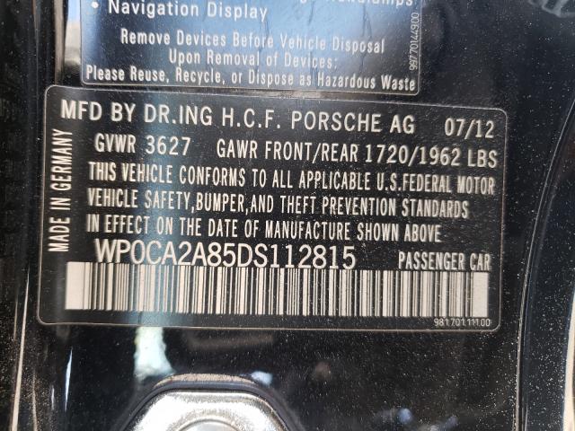 2013 PORSCHE BOXSTER WP0CA2A85DS112815