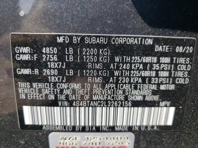 2020 SUBARU OUTBACK LI 4S4BTANC2L3262156