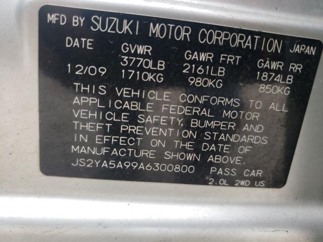 2010 SUZUKI SX4 SPORT JS2YA5A99A6300800