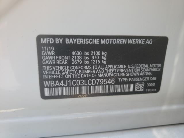 2020 BMW 430I GRAN WBA4J1C03LCD79546