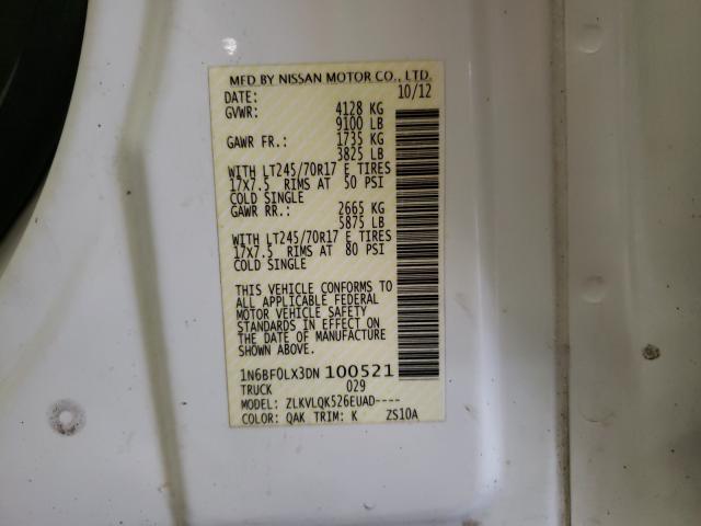 2013 NISSAN NV 2500 1N6BF0LX3DN100521