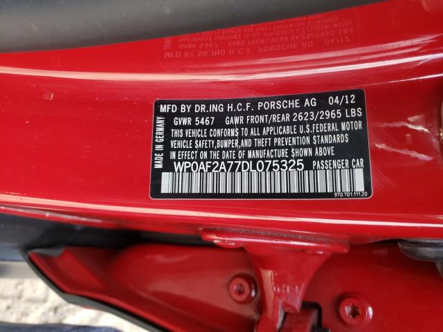 2013 PORSCHE PANAMERA G WP0AF2A77DL075325