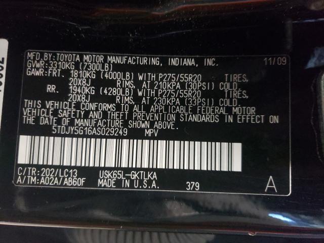 2010 TOYOTA SEQUOIA LI 5TDJY5G16AS029249