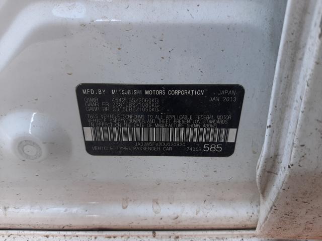 2013 MITSUBISHI LANCER EVO JA32W5FV2DU020920