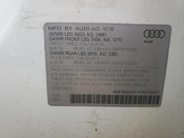 VIN WA1M2AFP7HA074621 2017 Audi Q5, Premium Plus no.10