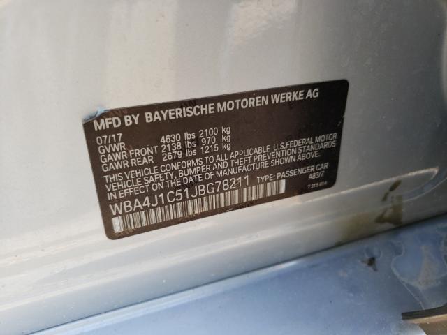 2018 BMW 430I GRAN WBA4J1C51JBG78211