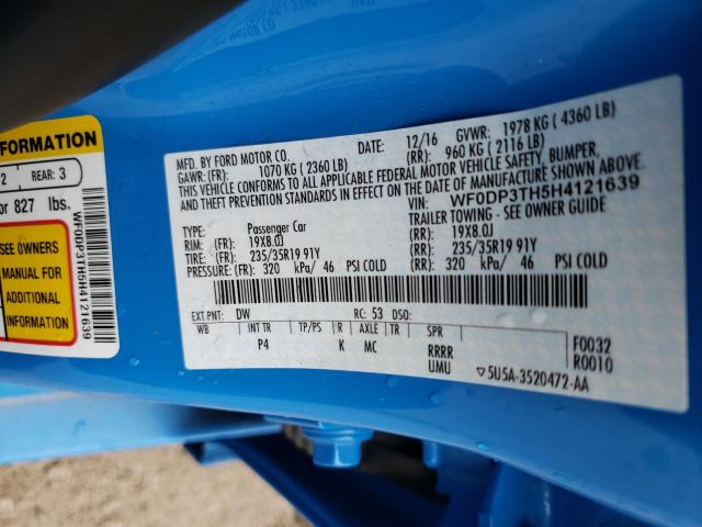 2017 FORD FOCUS RS WF0DP3TH5H4121639