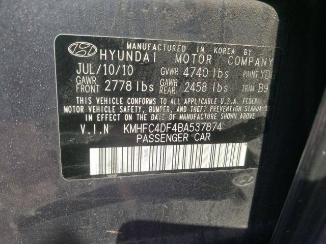 2011 HYUNDAI AZERA GLS KMHFC4DF4BA537874