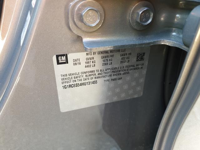 VIN 1G1RC6S54HU131455 2017 Chevrolet Volt, LT no.10