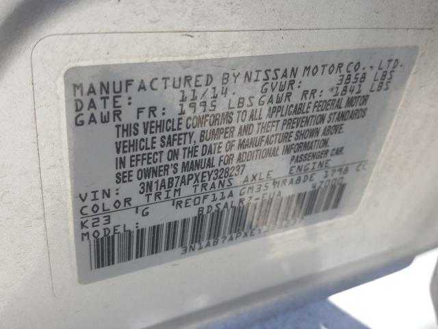 2014 NISSAN SENTRA S 3N1AB7APXEY328237