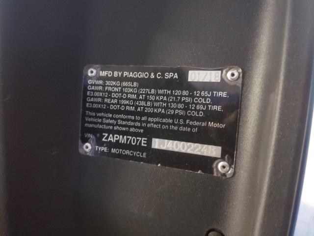 2018 PIAGGIO VESPA ZAPM707E1J4002248