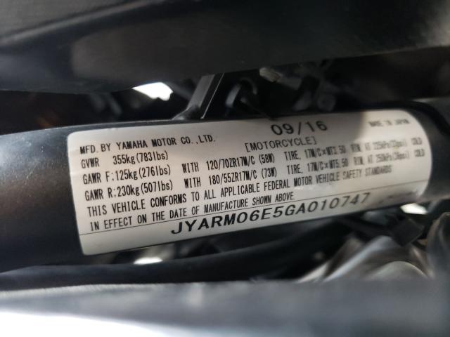 2016 YAMAHA FZ07 JYARM06E5GA010747